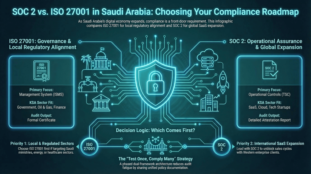 SOC 2 vs ISO 27001 infographics